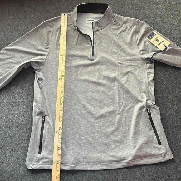 New Chubbies Gray Long Sleeve 1/4 Zip Long Sleeve Shirt Mens M Poly/Spandex - Picture 11 of 11